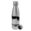 Metallic water bottle, stainless steel, 750ml
