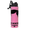 Metallic water bottle with safety lid, 850ml aluminum