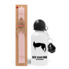 Easter Set, metallic aluminum bottle (500ml) & aromatic flat Easter candle (30cm) (PINK)