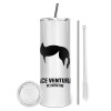 Tumbler stainless steel 600ml, with metal straw & cleaning brush