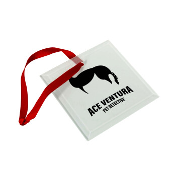 Ace Ventura Pet Detective, Χριστουγεννιάτικο στολίδι γυάλινο τετράγωνο 9x9cm