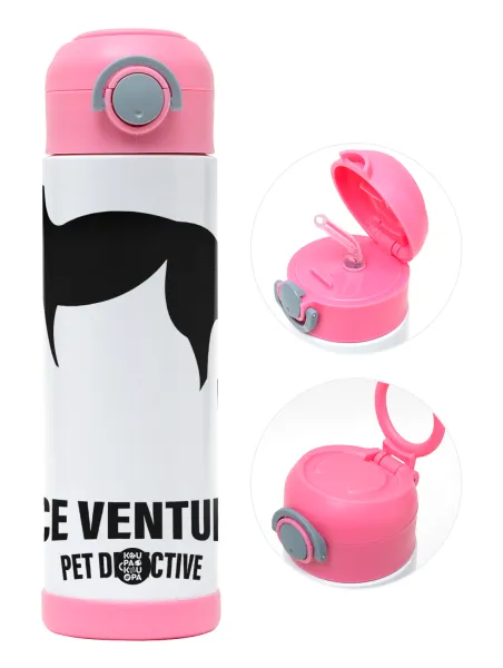 Ace Ventura Pet Detective — Children's hot water bottle, stainless steel, with safety straw, PINK (500ml)