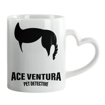 Ace Ventura Pet Detective, Κούπα καρδιά χερούλι λευκή, κεραμική, 330ml