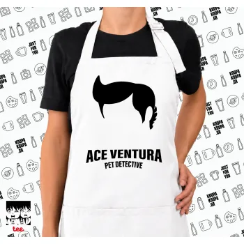 Ace Ventura Pet Detective, Ποδιά μακριά Σεφ ολόσωμη με τσέπες white (ΕΝΗΛΙΚΩΝ)