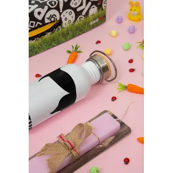 Ace Ventura Pet Detective, Πασχαλινή Λαμπάδα με παγούρι μεταλλικό (620ml, stainless steel) & κερί αρωματικό πλακέ (30cm) (ΡΟΖ)