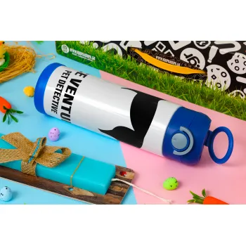 Ace Ventura Pet Detective, Easter candle, Childrens hot water bottle, stainless steel, with safety straw, BLUE (500ml)