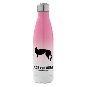 Ace Ventura Pet Detective, Metal mug thermos Pink/White (Stainless steel), double wall, 500ml