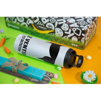 Ace Ventura Pet Detective, Πασχαλινή Λαμπάδα με Travel Tumbler θερμό με διπλό καπάκι (600ml, BPA free) & κερί αρωματικό πλακέ (30cm) (ΤΙΡΚΟΥΑΖ)