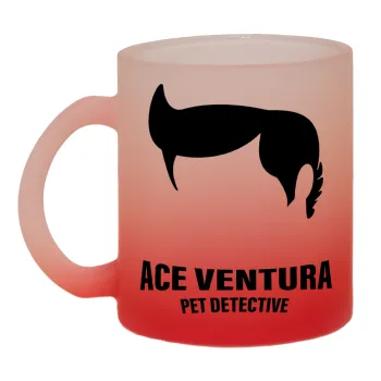 Ace Ventura Pet Detective, Κούπα γυάλινη δίχρωμη με βάση το κόκκινο ματ, 330ml