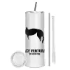 Tumbler stainless steel 600ml, with metal straw & cleaning brush