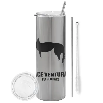 Ace Ventura Pet Detective, Tumbler stainless steel Silver 600ml, with metal straw & cleaning brush