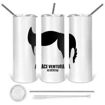 Ace Ventura Pet Detective, Tumbler stainless steel 600ml, with metal straw & cleaning brush