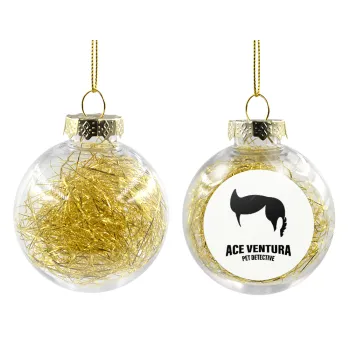 Ace Ventura Pet Detective, Transparent Christmas tree ball ornament with gold filling 8cm