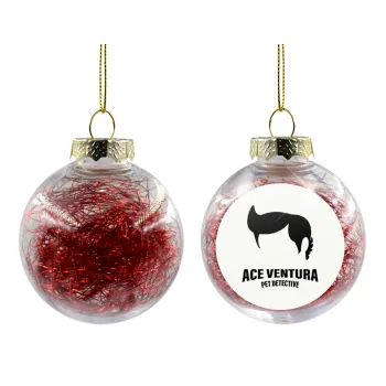 Ace Ventura Pet Detective, Transparent Christmas tree ball ornament with red filling 8cm