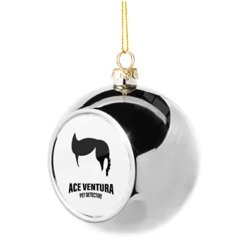 Ace Ventura Pet Detective, Στολίδι Χριστουγεννιάτικη μπάλα δένδρου Ασημένια 8cm