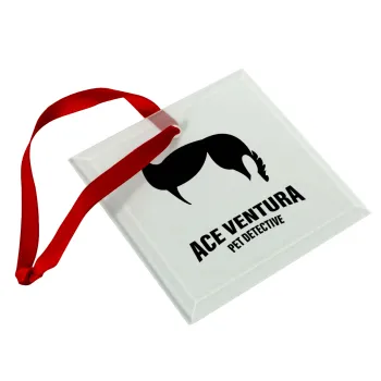 Ace Ventura Pet Detective, Christmas ornament, glass square ornament 9x9cm