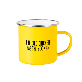 The old chicken has the zoom, Yellow Enamel Metallic Cup 360ml