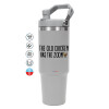 ΓΚΡΙ χρώματος Θερμός Ανοξείδωτο 890ml (30oz) με χερούλι