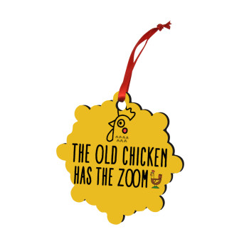 The old chicken has the zoom, Christmas ornament snowflake wooden 7.5cm