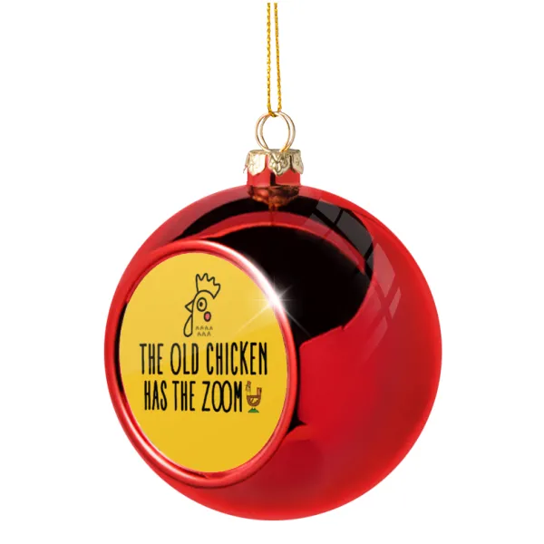 The old chicken has the zoom — Christmas tree ball Red 8cm