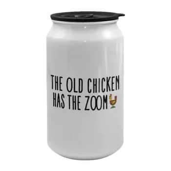 The old chicken has the zoom, Κούπα ταξιδιού μεταλλική με καπάκι (tin-can) 500ml