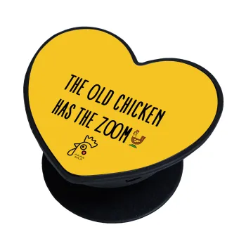 The old chicken has the zoom, Phone Holders Stand  καρδιά Μαύρο Βάση Στήριξης Κινητού στο Χέρι