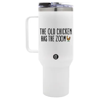 The old chicken has the zoom, Mega Tumbler με καπάκι, διπλού τοιχώματος (θερμό) 1,2L