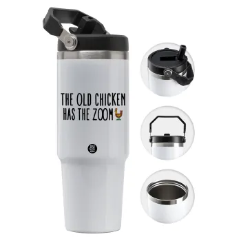The old chicken has the zoom, Θερμός Ανοξείδωτο 30oz με χερούλι