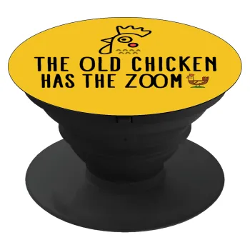 The old chicken has the zoom, Phone Holders Stand  Black Hand-held Mobile Phone Holder
