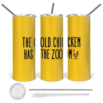 The old chicken has the zoom, Tumbler stainless steel 600ml, with metal straw & cleaning brush