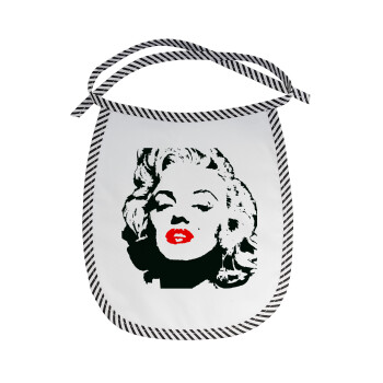 Merilin, Σαλιάρα μωρού αλέκιαστη με κορδόνι Μαύρη