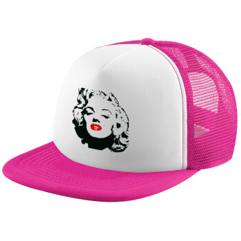 Merilin, Καπέλο Ενηλίκων Soft Trucker με Δίχτυ Pink/White (POLYESTER, ΕΝΗΛΙΚΩΝ, UNISEX, ONE SIZE)