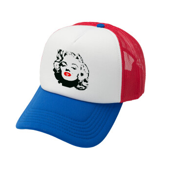 Merilin, Καπέλο Ενηλίκων Soft Trucker με Δίχτυ Red/Blue/White (POLYESTER, ΕΝΗΛΙΚΩΝ, UNISEX, ONE SIZE)
