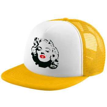 Merilin, Καπέλο Soft Trucker με Δίχτυ Κίτρινο/White 