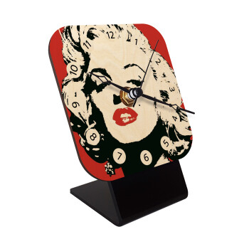 Merilin, Quartz Table clock in natural wood (10cm)