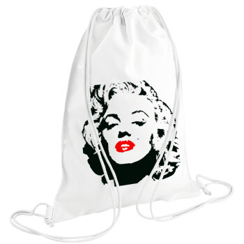 Merilin, Τσάντα πλάτης πουγκί GYMBAG λευκή (28x40cm)