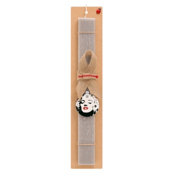 Merilin, Easter Set, wooden keychain & scented Easter candle flat (30cm) (GRAY)