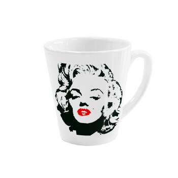 Merilin, Κούπα κωνική Latte Λευκή, κεραμική, 300ml