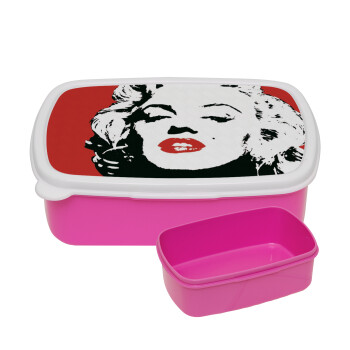 Merilin, ΡΟΖ παιδικό δοχείο φαγητού (lunchbox) πλαστικό (BPA-FREE) Lunch Βox M18 x Π13 x Υ6cm