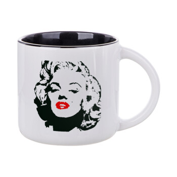 Merilin, Κούπα κεραμική 400ml Λευκή/Μαύρη