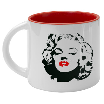 Merilin, Κούπα κεραμική 400ml Λευκή/Κόκκινη