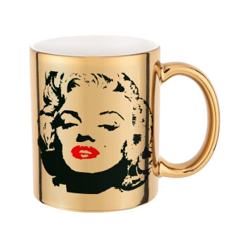 Merilin, Mug ceramic, gold mirror, 330ml