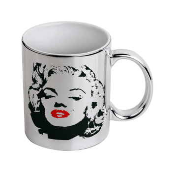 Merilin, Mug ceramic, silver mirror, 330ml