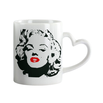 Merilin, Mug heart handle, ceramic, 330ml