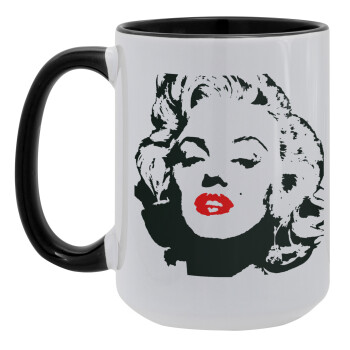 Merilin, Κούπα Mega 15oz, κεραμική Μαύρη, 450ml