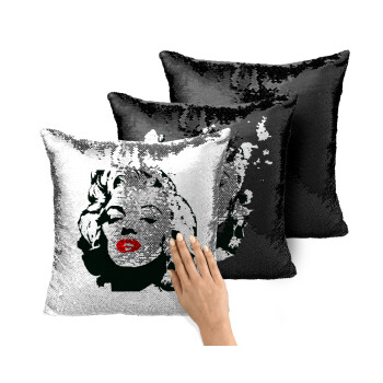 Merilin, Μαξιλάρι καναπέ Μαγικό Μαύρο με πούλιες 40x40cm περιέχεται το γέμισμα
