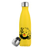 Yellow Stainless Steel Metallic Thermos, double-walled, 500ml