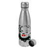 Metallic water bottle, stainless steel, 750ml