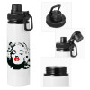 Metal water bottle with safety cap, aluminum 850ml