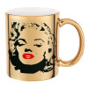 Mug ceramic, gold mirror, 330ml